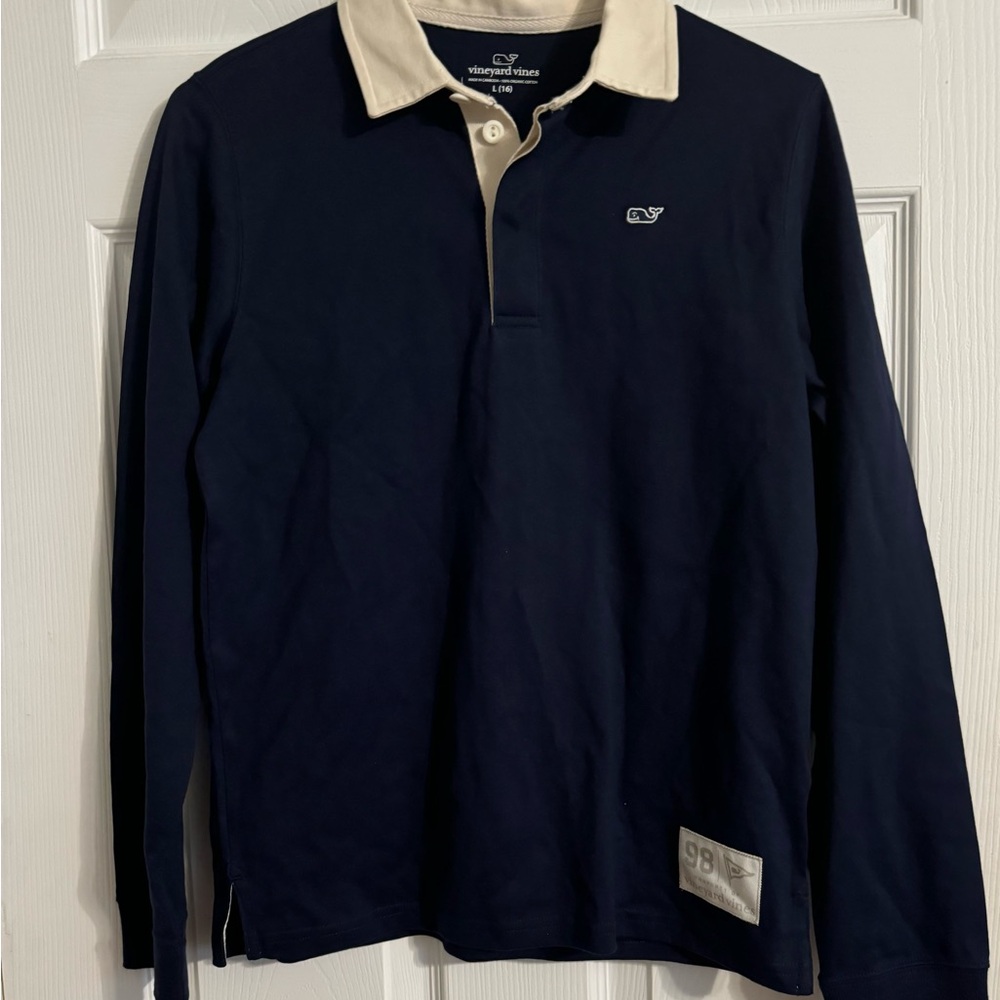 Vineyard Vines Navy blue Polo shirt size L (16)